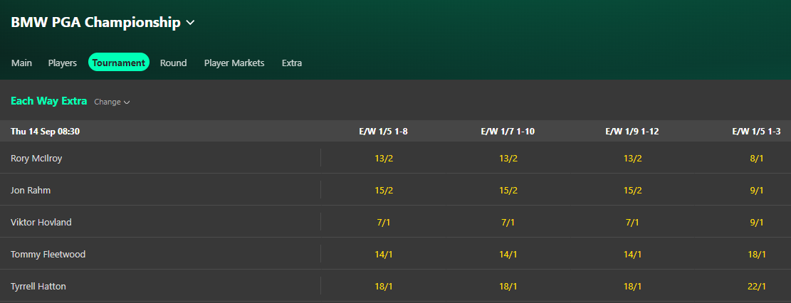 bet365 each way extra